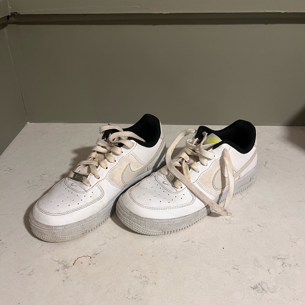 Nike AF1 White and Gray Women's Shoes